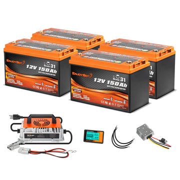 Enjoybot 48V 150Ah Golf Cart Lithium Battery Conversion Kit - 4 Batteries